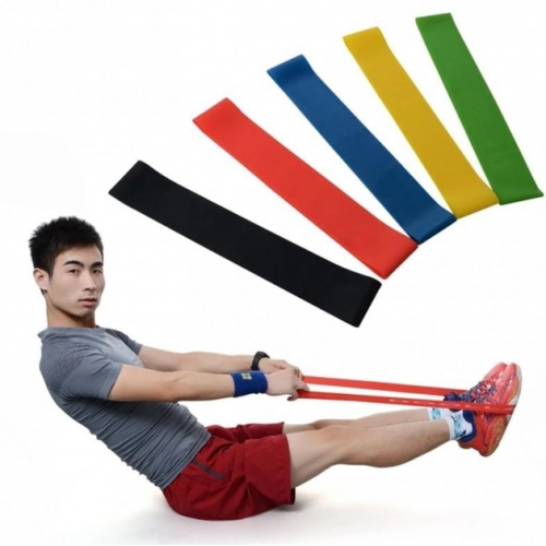 Резинка для фитнеса и спорта эластичная лента эспандер набор 5 шт + Чехол в комплекте