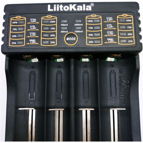 Универсальное зарядное устройство LiitoKala Lii-402 для 4-х аккумуляторов 18650, АА, ААА Li-Ion, LiFePO4, Ni-Mh PowerBank
