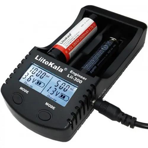 Интеллектуальное зарядное устройство LiitoKala Lii-300 на 2 аккумулятора AA, AAA и Li-ion с разрядом и функцией Повербанк