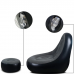 Надувное кресло диван 2в1 с пуфиком для ног A-Sofa до 150 кг Чёрный с серым