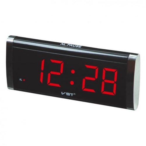 Электронные проводные цифровые часы VST 730 от сети 220 Красная подсветка