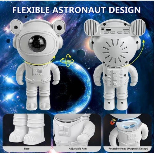 Ночник проектор звездного неба Астронавт 19,5 см с пультом + 8 режимов свечения с Bluetooth и динамиком