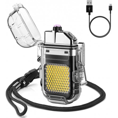 Электроимпульсная зажигалка ARC Lighter 209 дуговая usb зажигалка с фонариком Чёрная