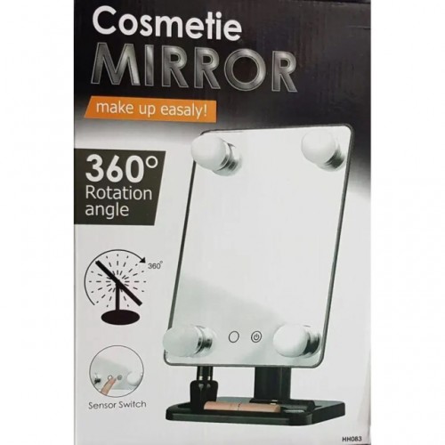 Зеркало для макияжа с подсветкой с LED подсветкой Cosmetie Mirror 360 Чёрный