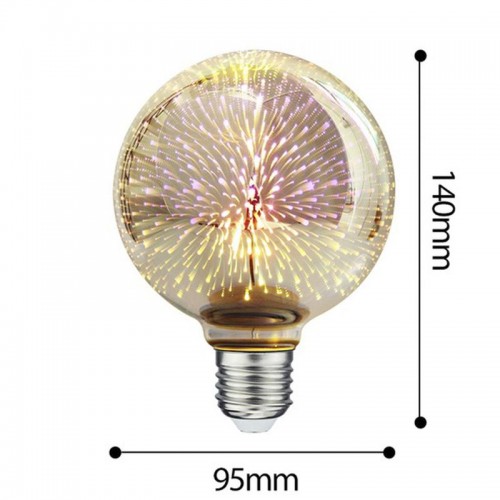 Лампочка ночник 3D Фейерверк C80, Е27, 4Вт Светодиодная лампа в патрон
