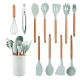 Набор кухонных принадлежностей 12 предметов силиконовый Kitchen Set Бирюзовый