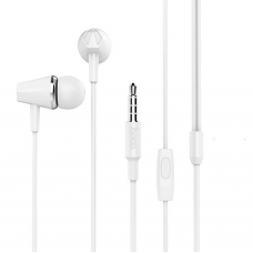 Проводные наушники вакуумные 3.5mm HOCO M34 Honor music с микрофоном 1.2m Белые