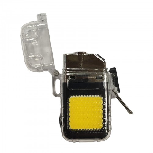 Электроимпульсная зажигалка Flashlight 9258 спиральная usb зажигалка с фонариком Чёрная