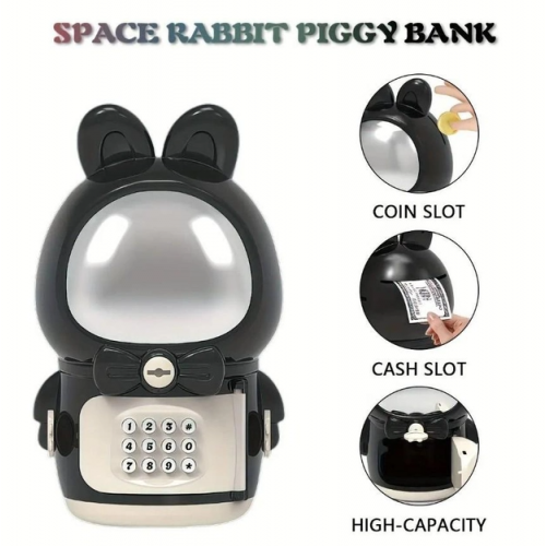 Детская электронная копилка - сейф с замком Зайчик - Космонавт Space Rabbit Piggy