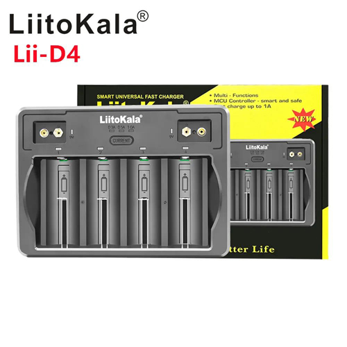 Зарядное устройство LiitoKala Lii-D4 на 4+2 каналов для AA, AAA, C, D, 18650, 26650, 32700 Li-ion, Ni-Mh аккумуляторов