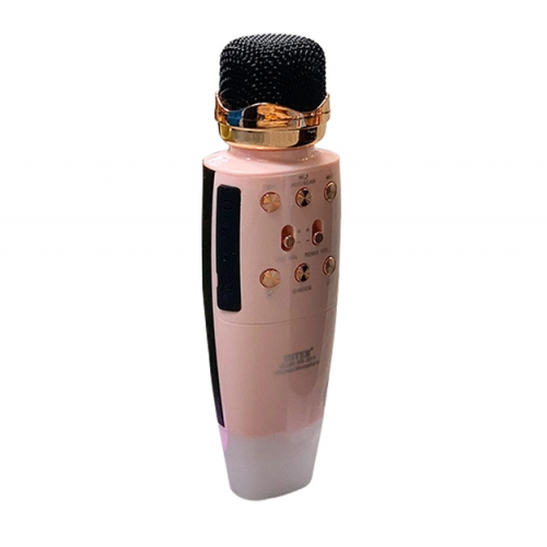 Караоке микрофон + портативная беспроводная колонка 2 в 1 Bluetooth Wster WS-2011 Розовый