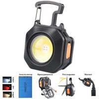 Фонарь MULTIFUNCTIONAL LL-201-COB ULTRA (white+yellow+red), multitool, Li-Ion аккум., зажигалка, магнит, карабин, отвертка