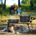 Набор туристической металлической посуды для походов Camping cooking DM 308 с карабином Черный