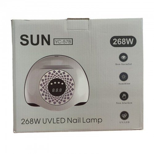 LED UV лед уф лампа Sun YC 57B 268вт для наращивания ногтей, гель лак Розовая