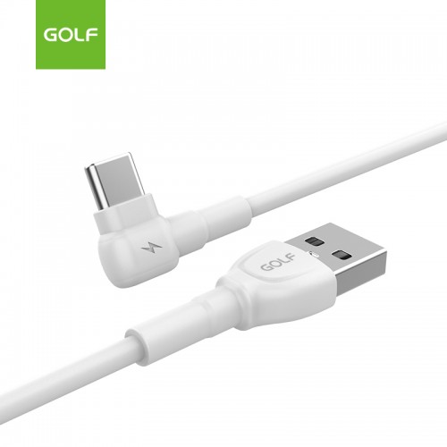 Кабель для зарядки GOLF GC-70 USB Type-C 1м Г-образный 3A Белый