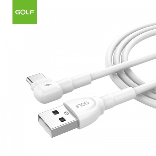 Кабель для зарядки GOLF GC-70 USB Type-C 1м Г-образный 3A Белый