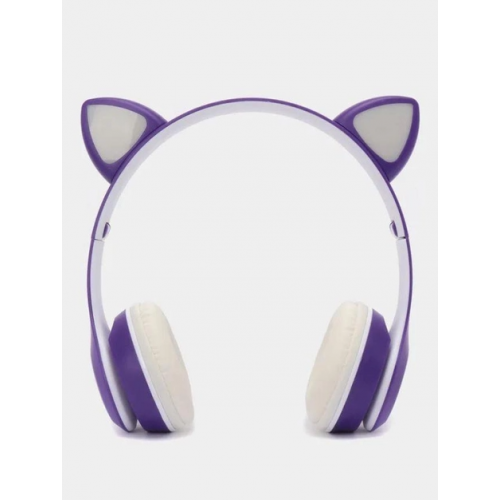 Беспроводные наушники с кошачьими ушками и RGB подсветкой Cat VIV-23M Фиолетовые
