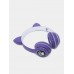 Беспроводные наушники с кошачьими ушками и RGB подсветкой FM радио, micro SD Cat MZ-023 Фиолетовые