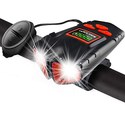 Велосипедный аккумуляторный фонарь + велозвонок XBL 580-2T6, выносная кнопка