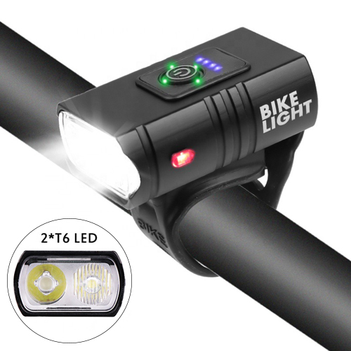 Велосипедный фонарь BK-02Pro-2XPE ULTRA LIGHT, алюминий, micro USB, встроенный аккумулятор