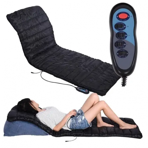 Массажный матрас с подогревом, массажными роликами и пультом Reversible Massage Mat виброматрас Черный