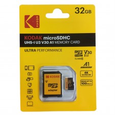 Карта памяти micro SD Kodak 32Gb U3, A1 class 10 + адаптер