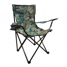 Стул раскладной со спинкой Camping quad chair HX 001 паук с подстаканником и чехлом Темный камуфляж