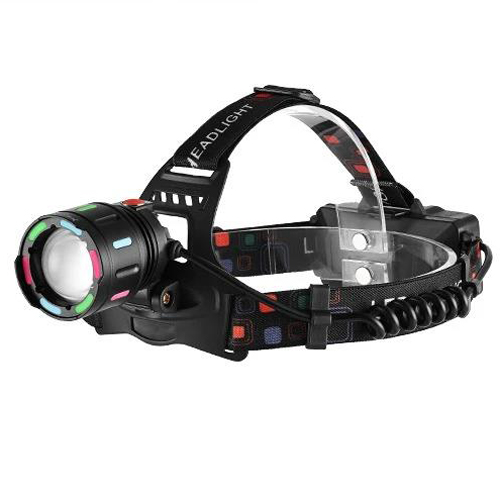 Фонарь налобный FLUORESCENCE SY-8087-PM10-TG, 2x18650, ЗУ Type-C, zoom