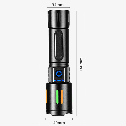 Фонарь ручной FLUORESCENCE BL-611-TG, индикация заряда, 1x26650/3xAAA, ЗУ Type-C, zoom