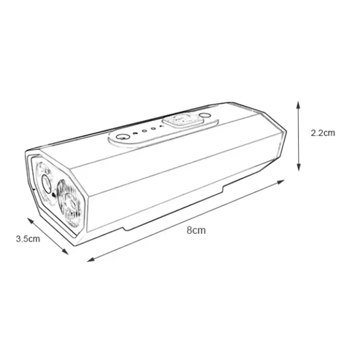 Велосипедный передний BK-01 Pro-2XPE, ALUMINUM, индикация заряда, Waterproof, аккум., ЗУ Type C Велофара