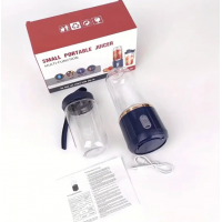 Беспроводная мини портативная соковыжималка, аккумуляторный измельчитель, 6 лезвий, 400 мл Синий