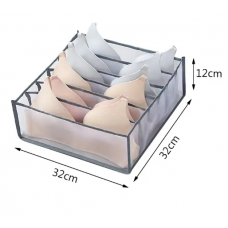 Органайзер для бюстгальтеров прозрачный 6 секций 32*32*12 см Серый