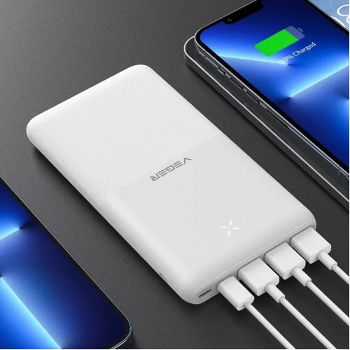 Внешний аккумулятор Power bank VEGER S22 супертонкий 20000mAh выход PD20W вход PD18W/QC18W Белый