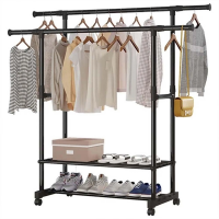 Вешалка для одежды двойная телескопическая Double Garment Rack с регулировкой высоты