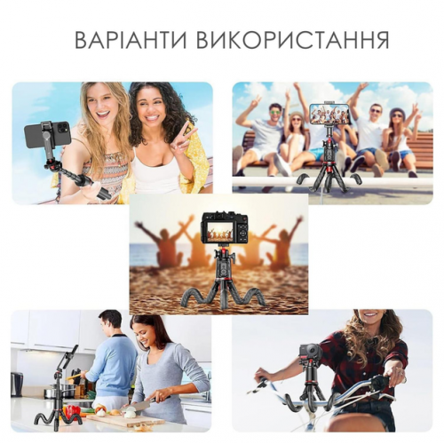 Гибкий штатив Осьминог для смартфона и экшн-камеры BRB C03 Трипод монопод с держателем для телефона, с пультом