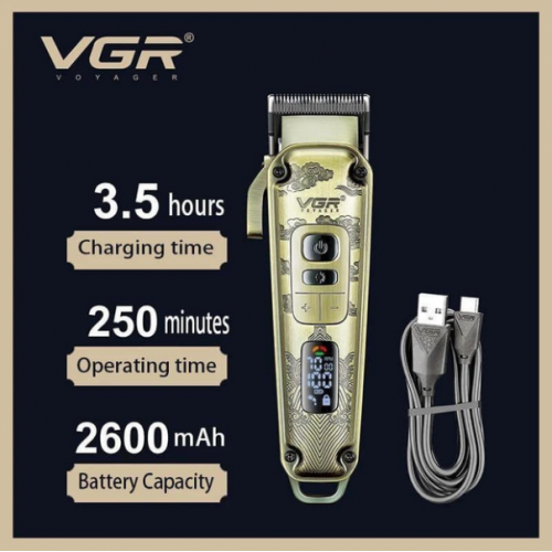 Машинка для стрижки волос триммер для бороды VGR V-005 + 8 насадок