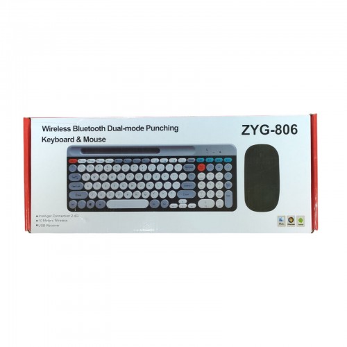 Беспроводная аккумуляторная клавиатура с мышкой, Bluetooth, USB, BT ZYG-806 Комплект