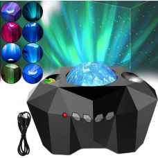 Ночник проектор звездное небо с bluetooth колонкой Aurora Moon Star Черный