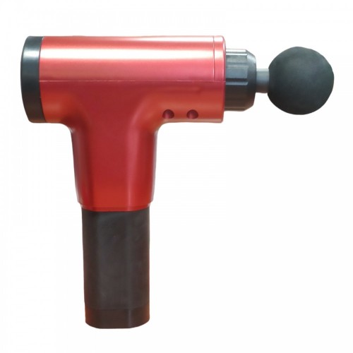 Массажер Аккумуляторный для тела мышечный портативный ручной 4 насадки Fascial Gun GB-820 Бордовый