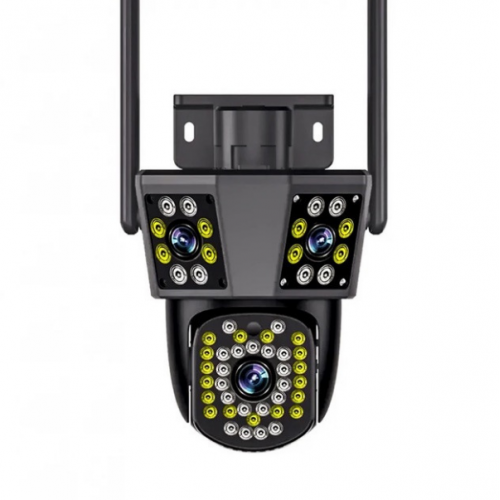 Уличная WIFI камера видеонаблюдения 9MP, 3 объектива C360 home, поротная три линзы