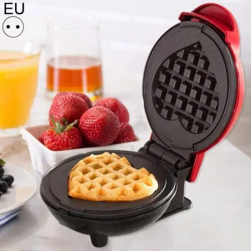 Электрическая мини вафельница Waffle Maker с антипригарным покрытием в форме Сердца Красная Электрическая мини вафельница Waffle Maker с антипригарным покрытием в форме Сердца Красная