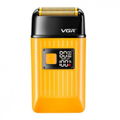 Электробритва VGR V-357 шейвер, двойное лезвие, 2 насадки, выдвижной триммер, IPX6 Золотой