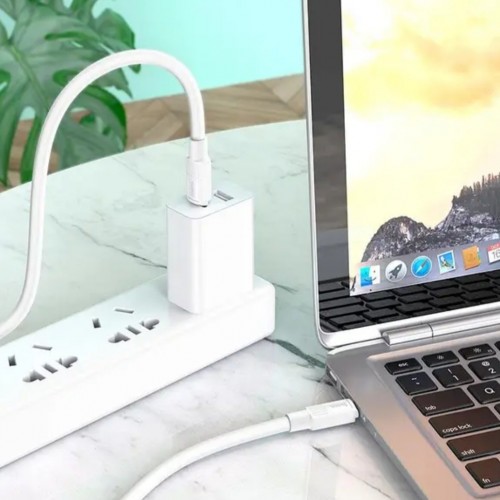 Кабель HOCO X84 Solid Type-C to Type-C 1м charging, ток до 3A для смартфонов 60W Белый