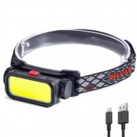 Налобный фонарь с красным и белым светом BL-008 USB  4 режима