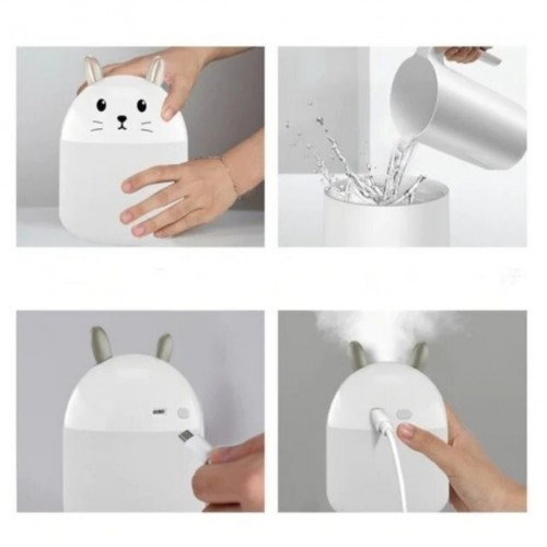 Увлажнитель воздуха и ночник Котик 2в1 Humidifiers с подсветкой Белый
