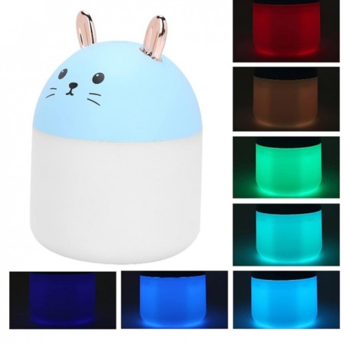 Увлажнитель воздуха и ночник Котик 2в1 Humidifiers с подсветкой Голубой