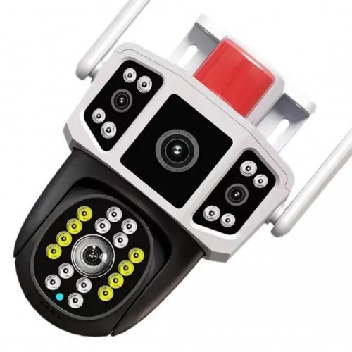 Уличная WiFi камера видеонаблюдения 3MP, FullHD, 2 объектива, YC101  IP камера наблюдения  Поворотная камера