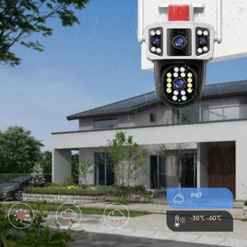 Уличная WiFi камера видеонаблюдения 3MP, FullHD, 2 объектива, YC101  IP камера наблюдения  Поворотная камера