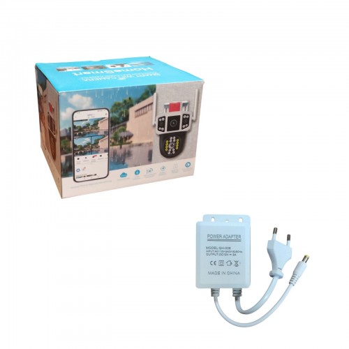 Уличная WiFi камера видеонаблюдения 3MP, FullHD, 2 объектива, YC101  IP камера наблюдения  Поворотная камера