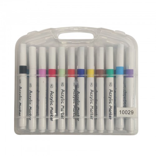 Набор акриловых маркеров 24 штук на водной основе в кейсе Acrylic Marker Y 04